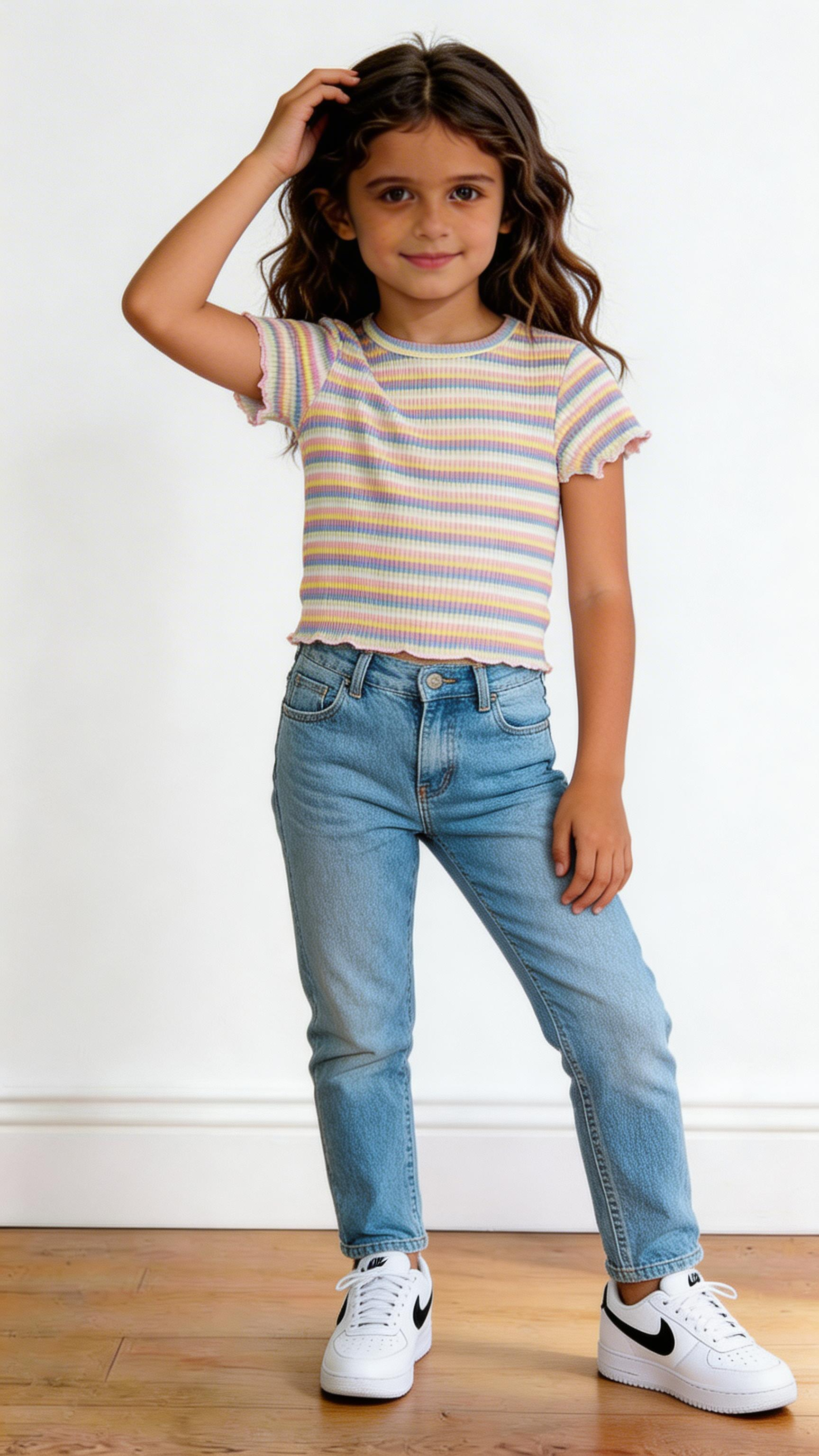 T-shirt RIGHE 4-12A - ROSA