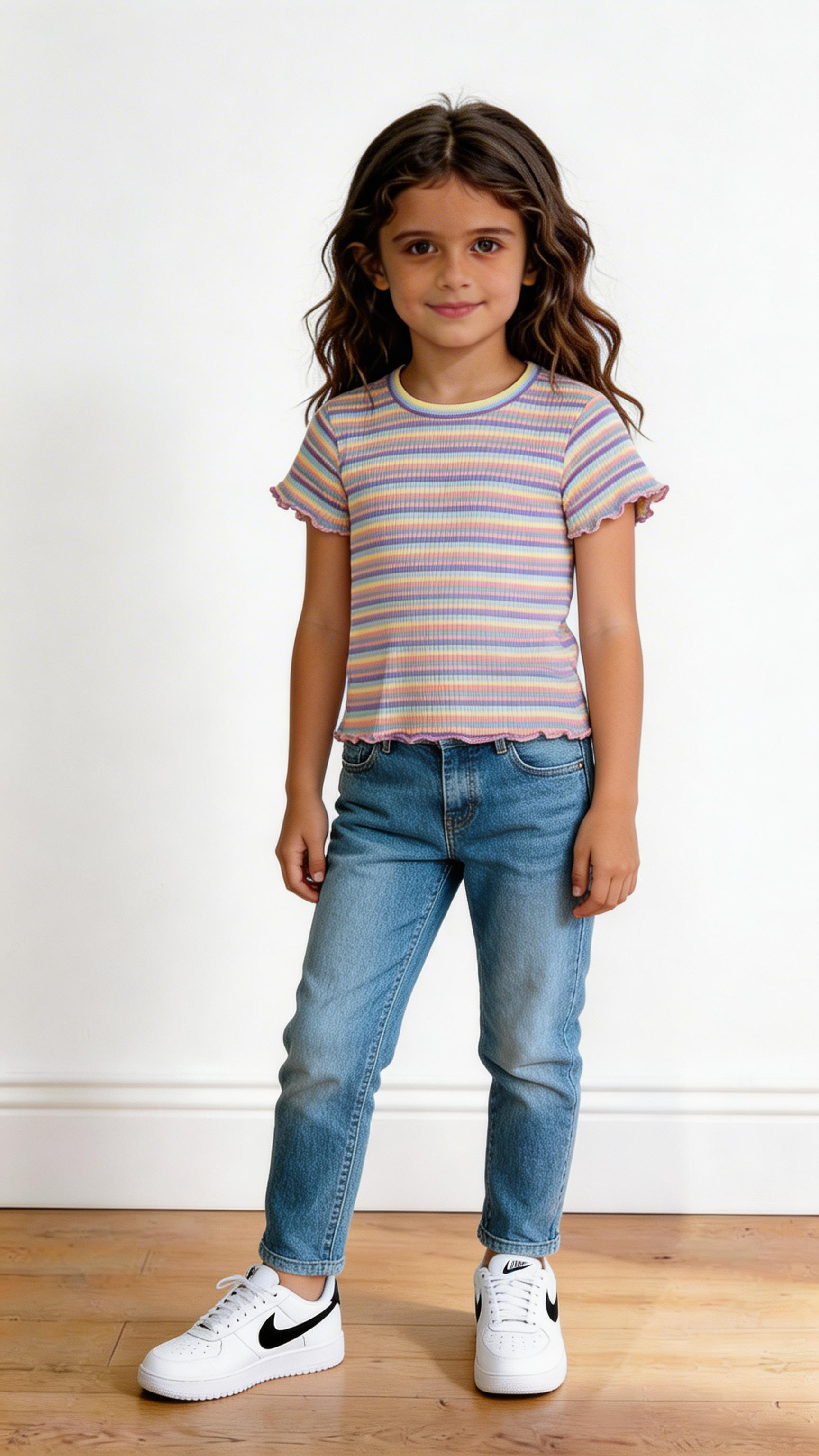 T-shirt RIGHE 4-12A - VIOLA