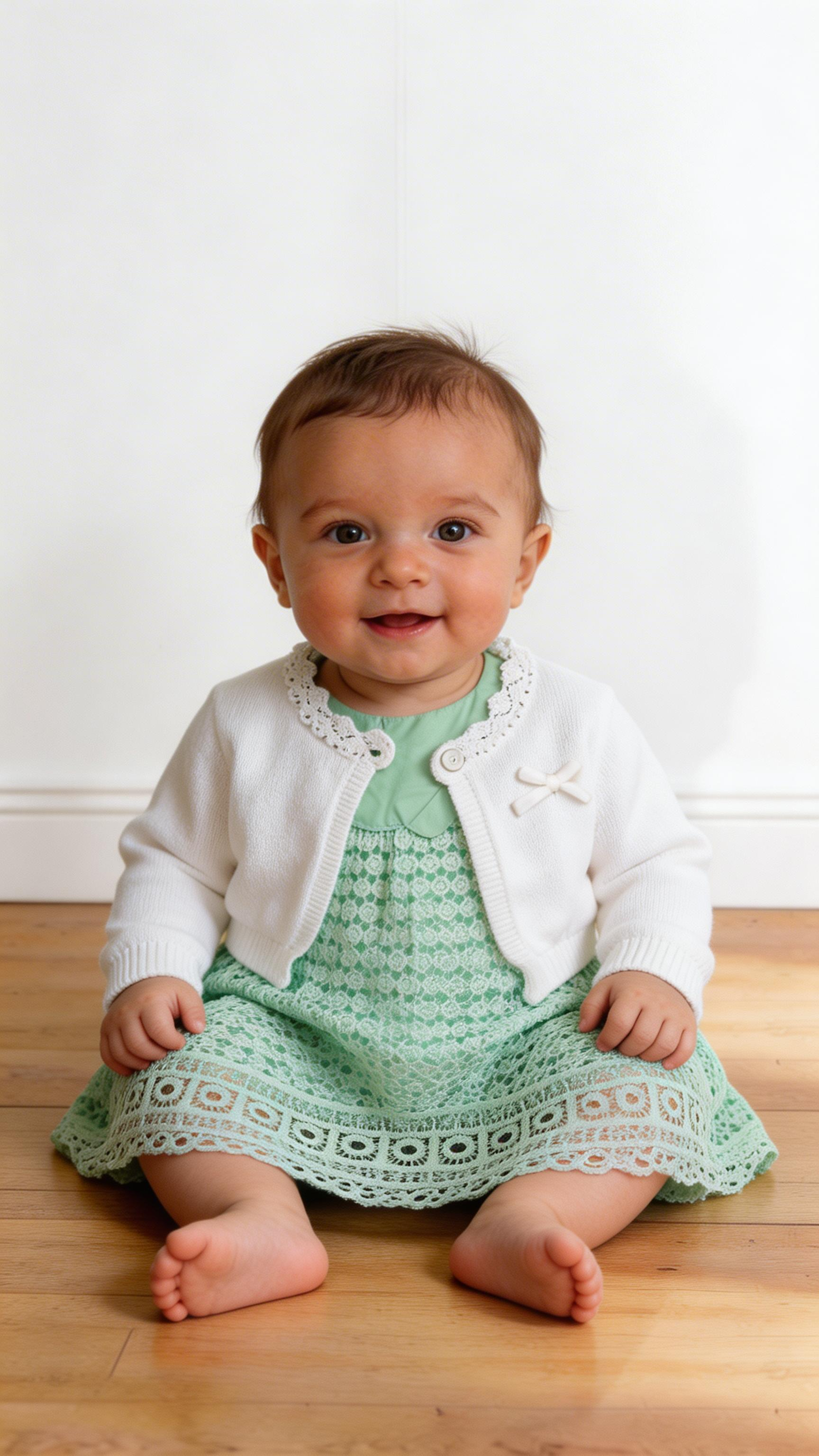 Vestitino CON CARDIGAN 3-18M - VERDE
