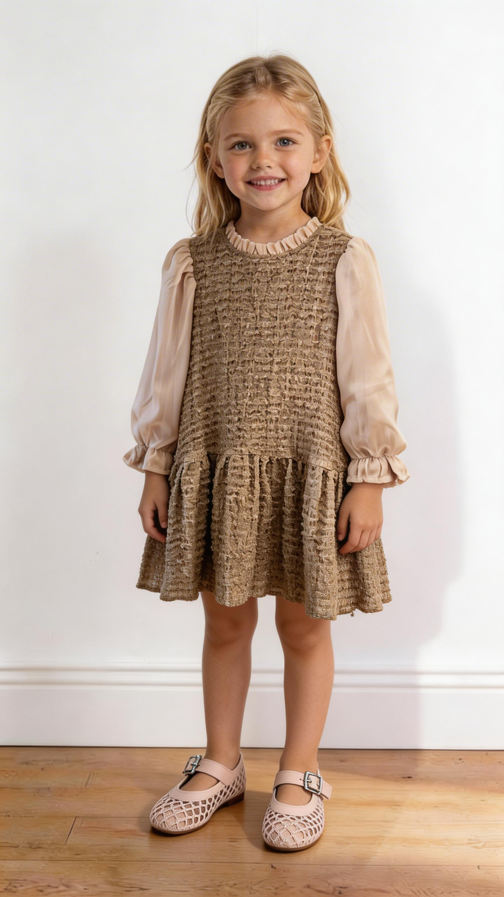 Vestito ELISABET 3-10A - CAMMELLO