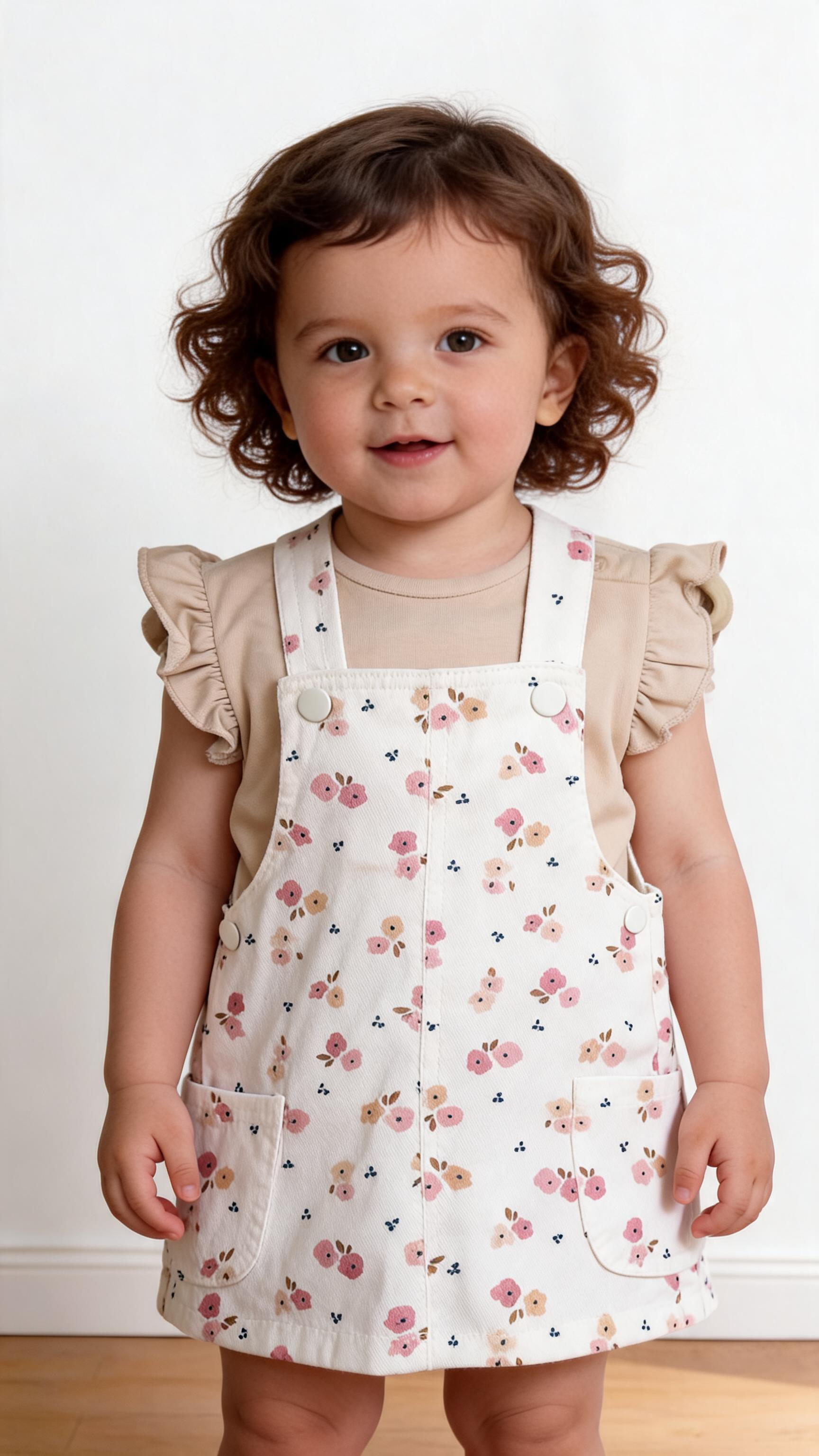 Coordinato SALOPETTE FIORI 12-36M - BIANCO