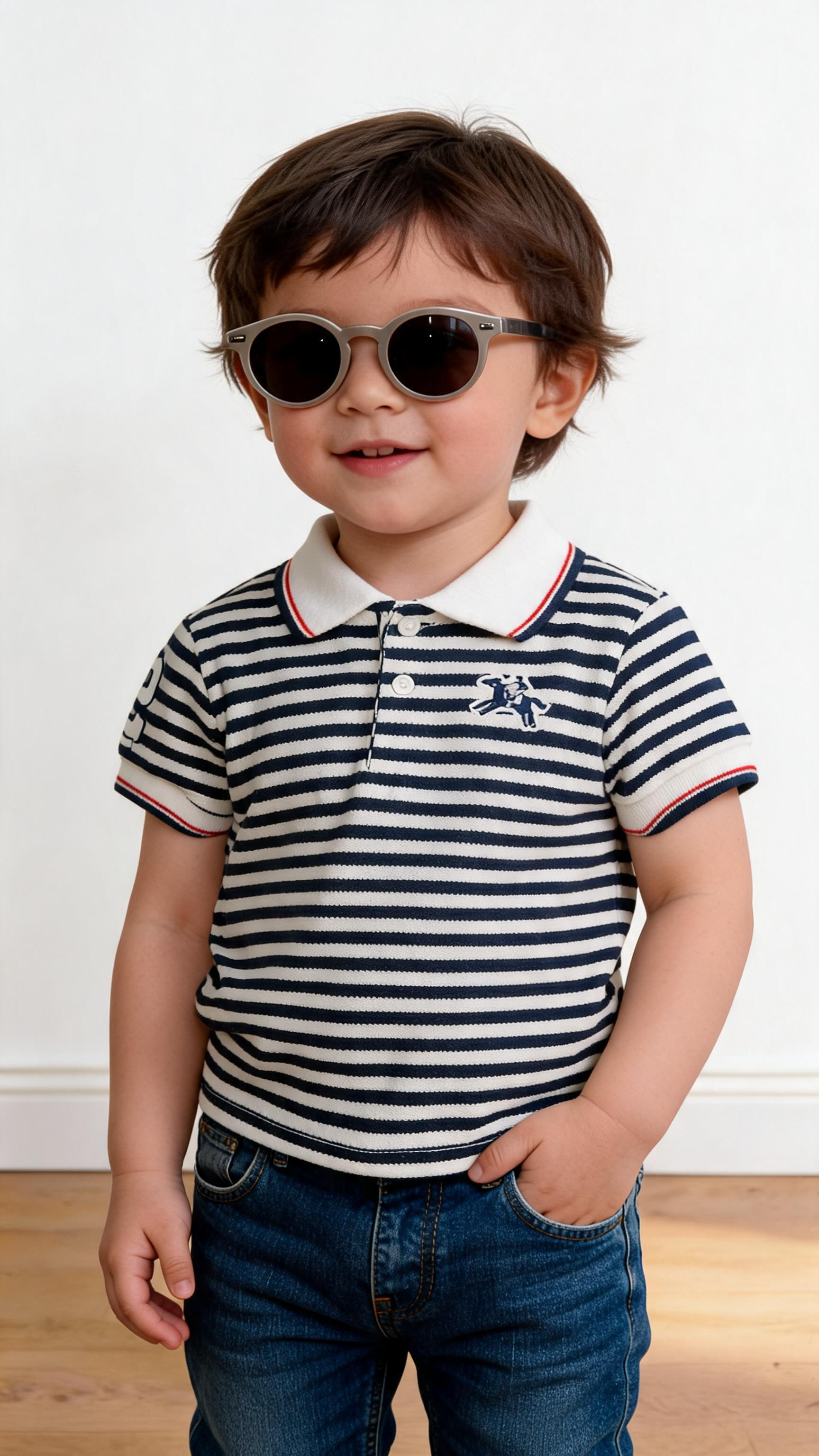 Polo A RIGHE 12-36M - BLU