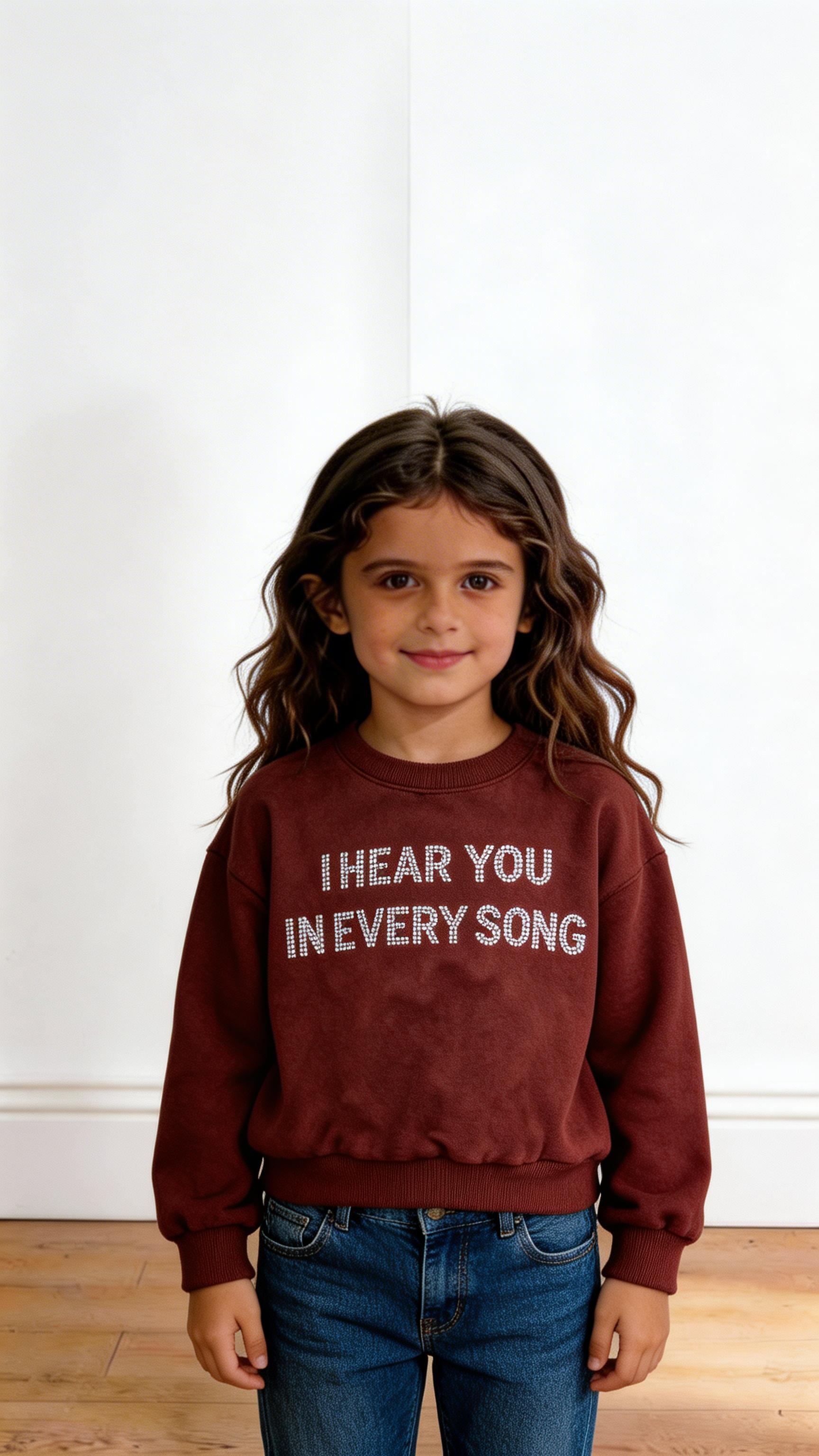 Felpa IHEAR YOU 4-14A - MARRONE