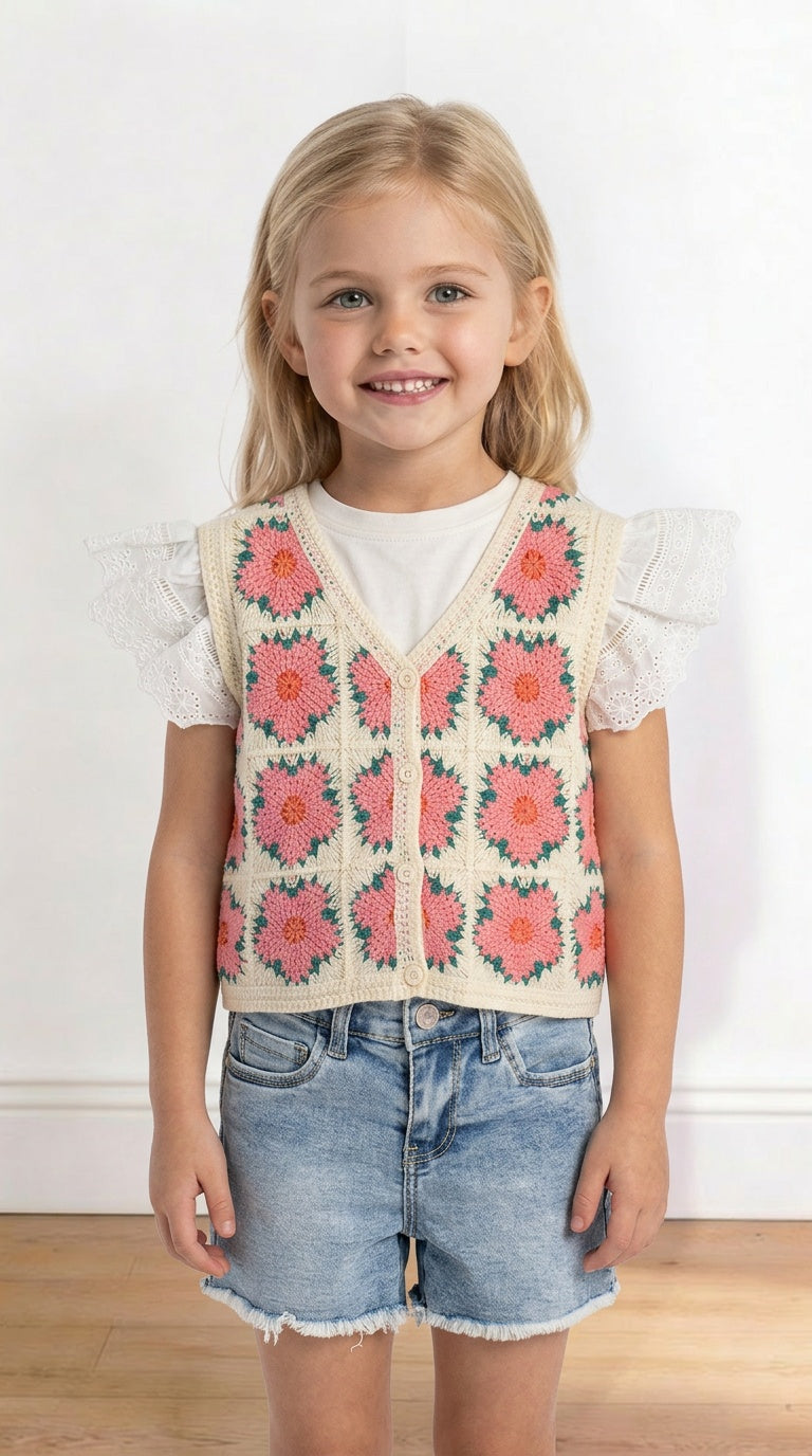 Gilet UNCINETTO 4-14A - ROSA