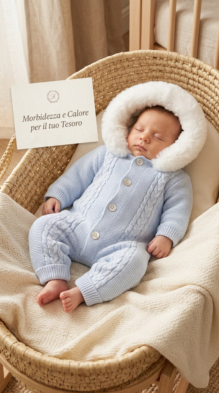 Tutina CON PELLICCIA 6-12M - CELESTE
