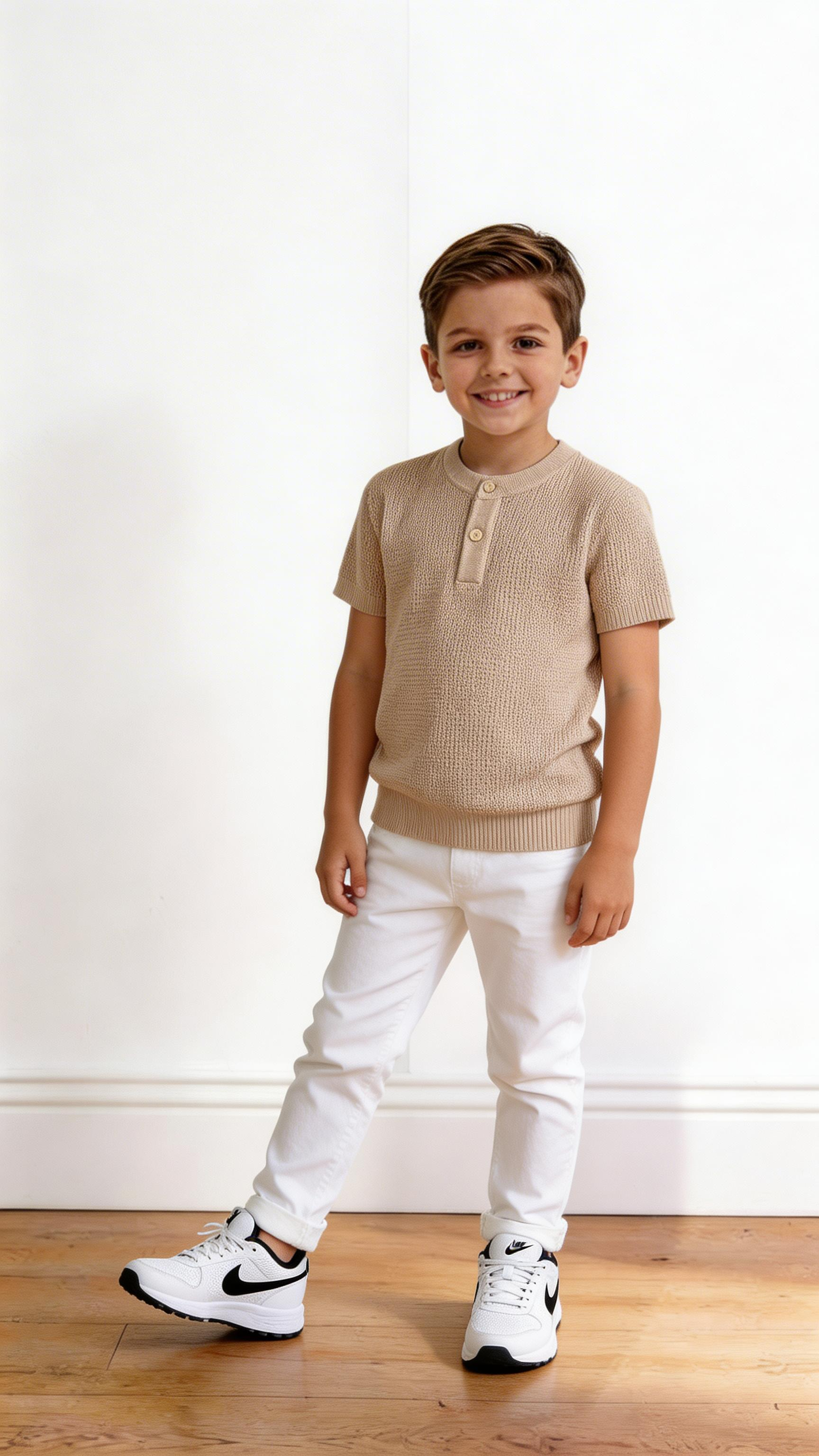 T-shirt TRAFORO 4-14A - BEIGE