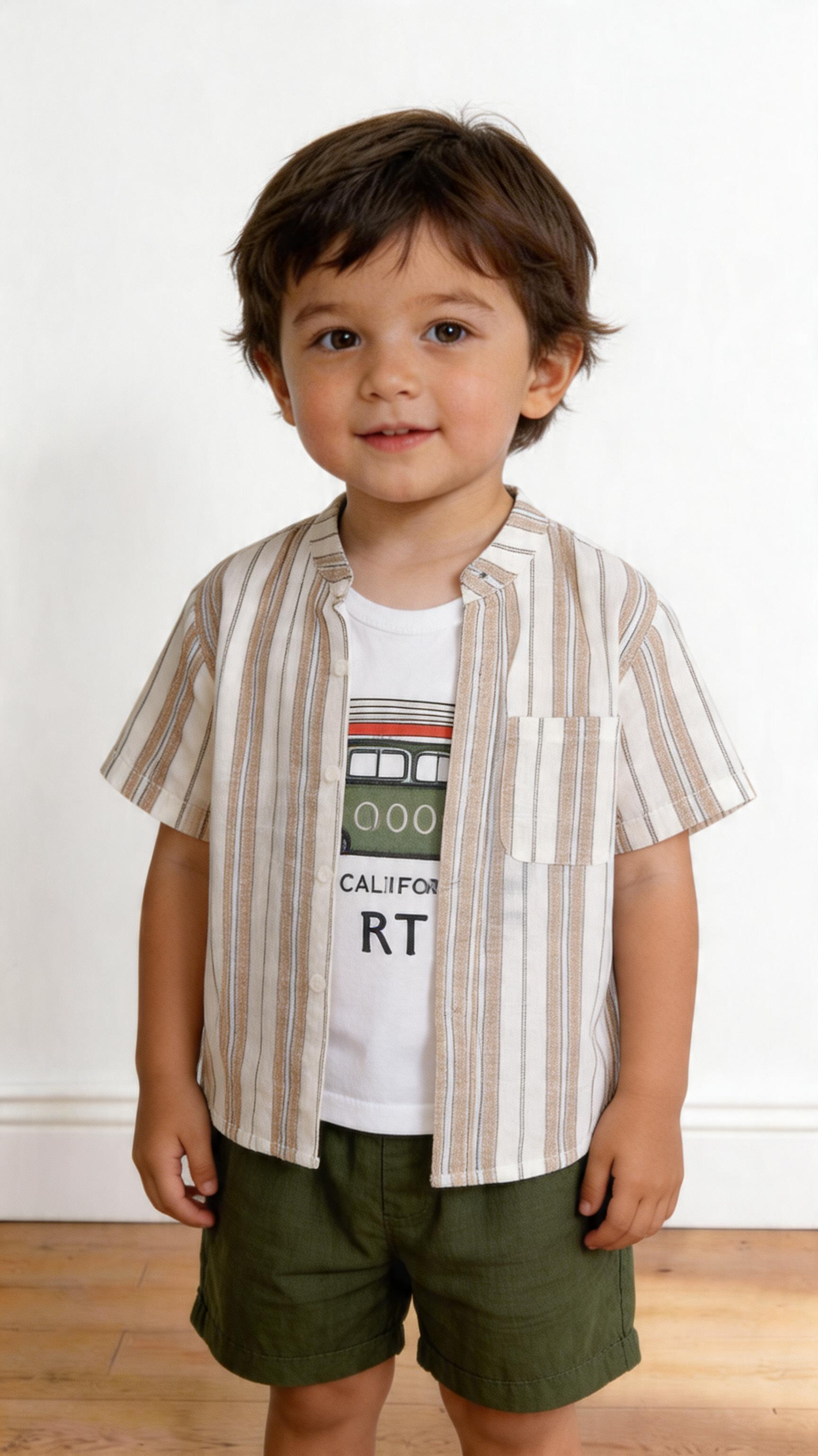 Coordinato CAMICIA RIGHE 12-36M - BEIGE
