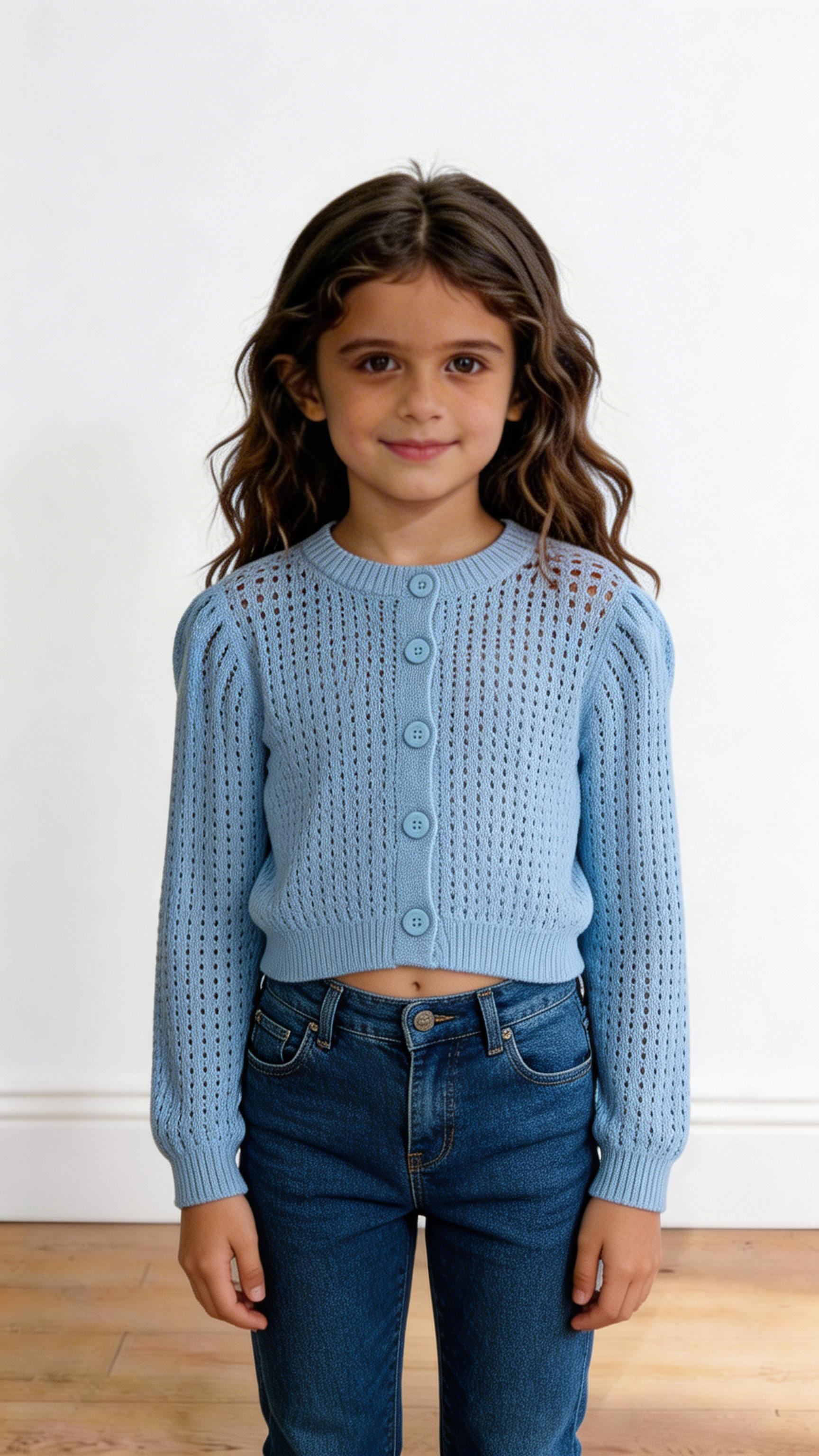 Cardigan TRAFORO 4-12A - CELESTE