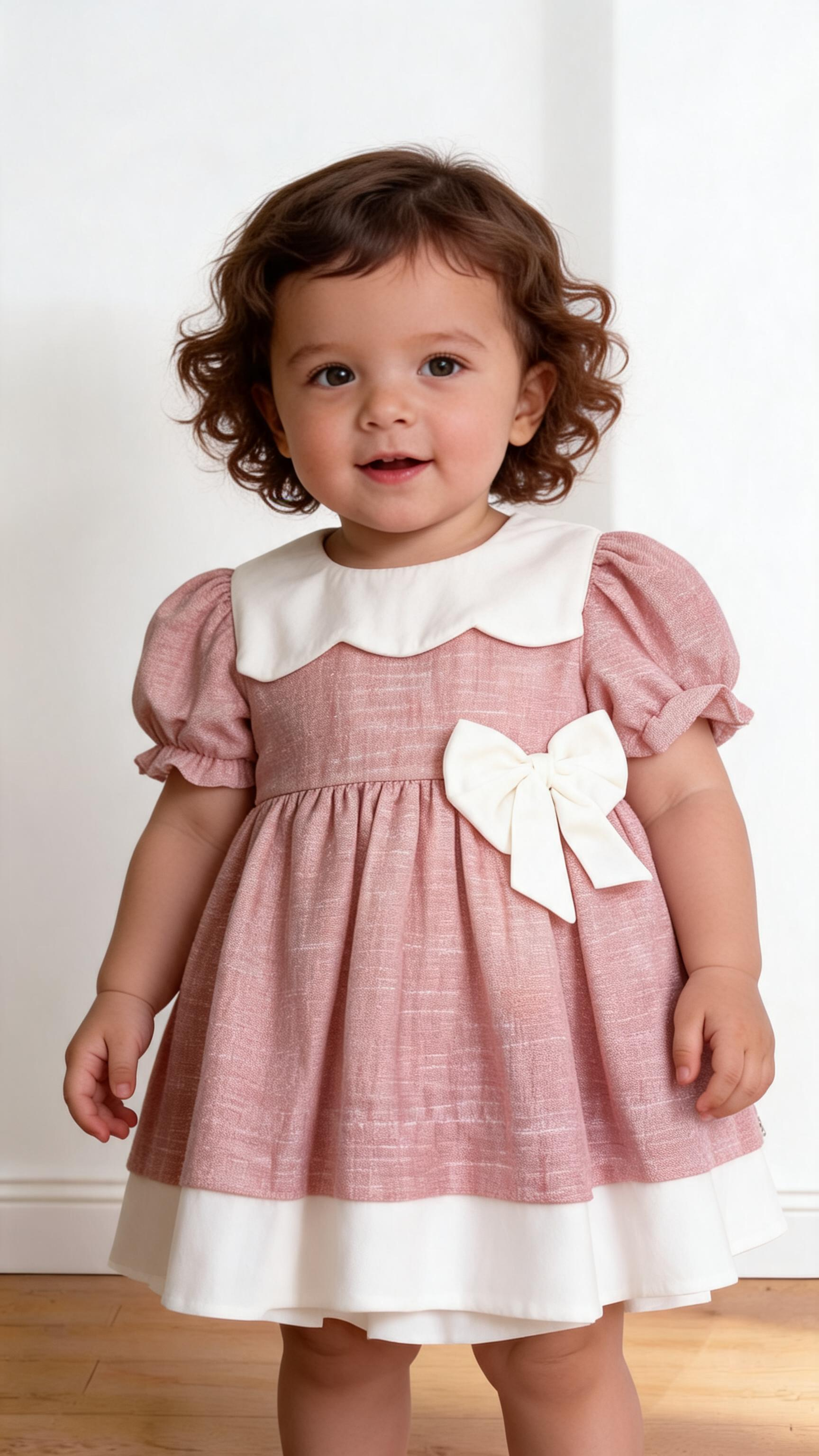 Vestitino IN LINO WENDY 9-24M - ROSA