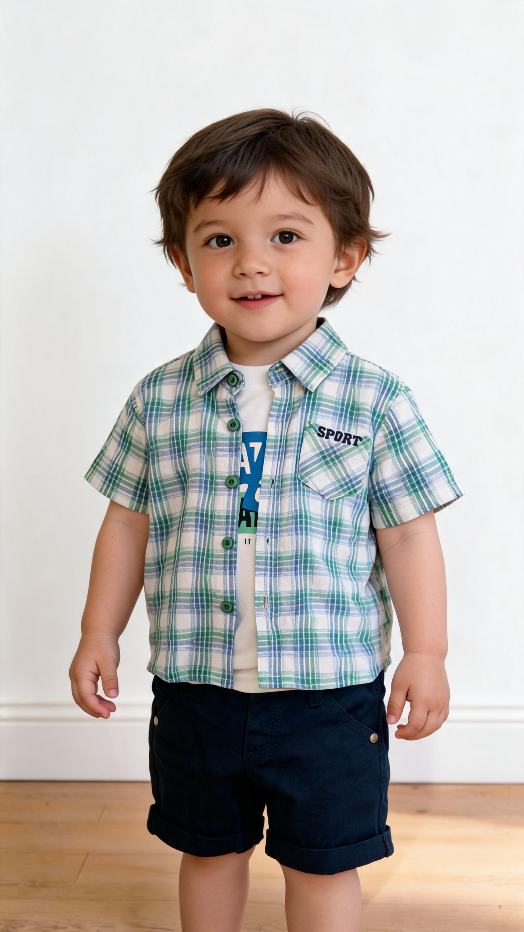 Completo CAMICIA QUADRETINI 12-36M - VERDE