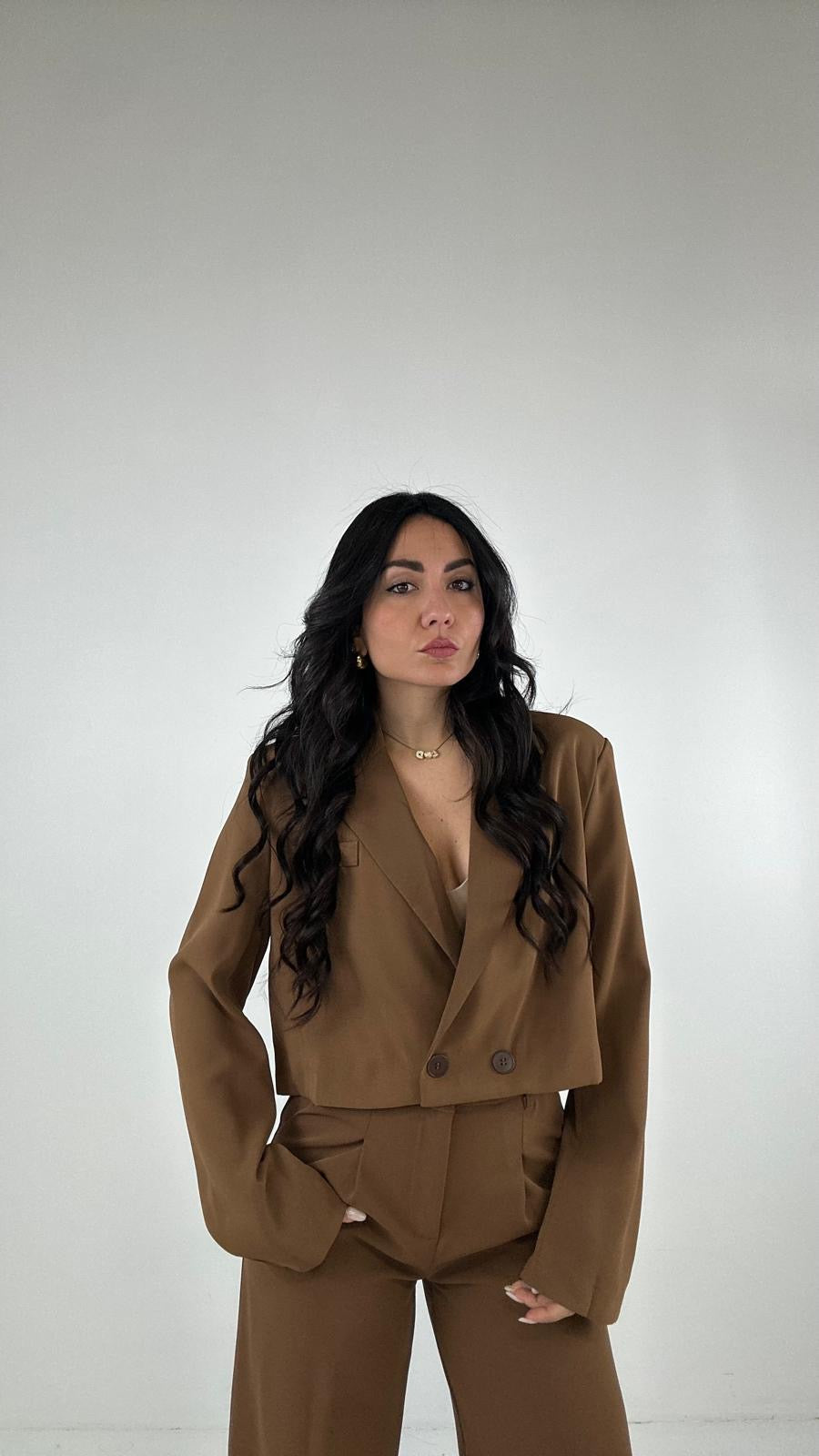 Giacchino CROP SPALLINA - MARRONE