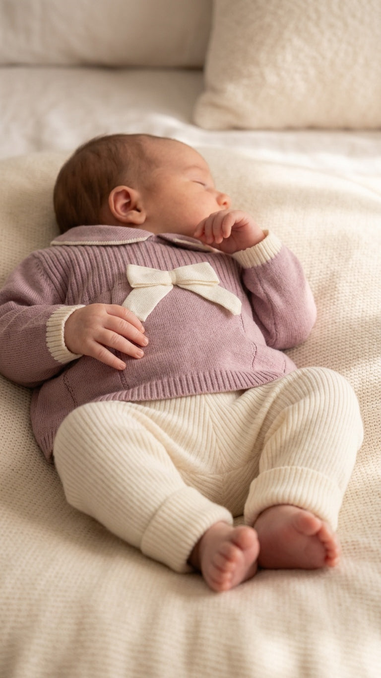 Completo IN MAGLIA FIOCCO 1-12M - ROSA