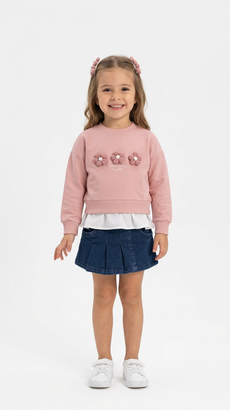 Completo FIORE CON GONNA - ROSA