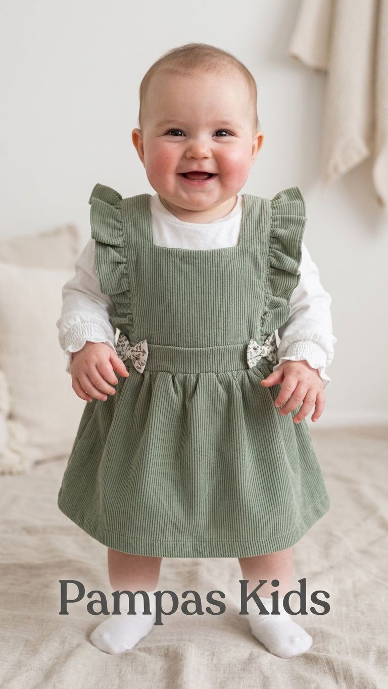 Vestitino IN VELLUTO FIOCCHI 6-24M - VERDE