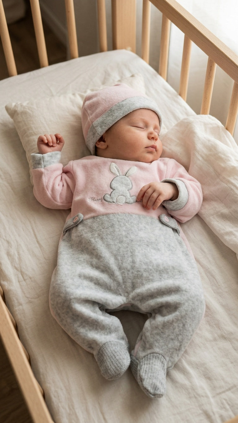 Tutina CINIGLIA CON BAVETTA E CAPPELLINO - ROSA