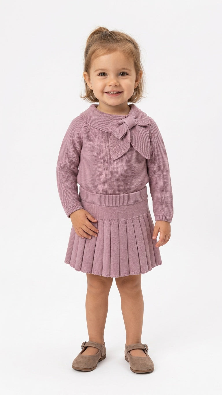 Coordinato IN MAGLIA CON GONNA 12-36M - ROSA