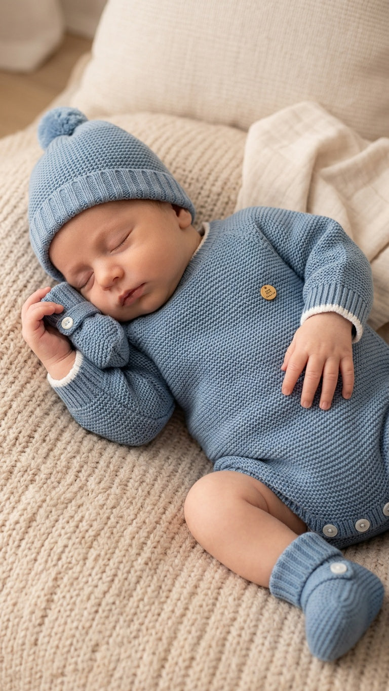 Set PAGLIACCETTO CON CAPPELLO+BABBUCCE - AZZURRO