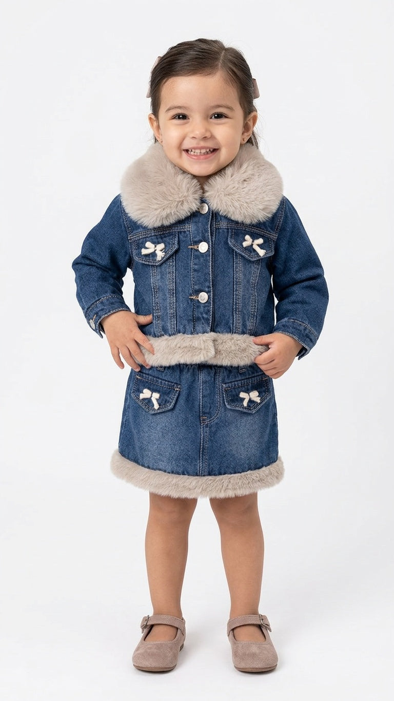 Coordinato in JEANS CON PELLICCIA 12-36M - JEANS