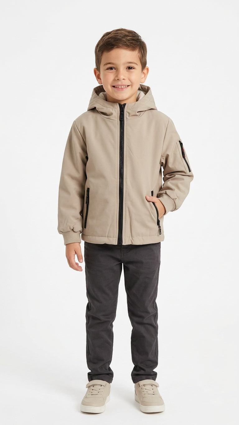 Giubbino CON CAPPUCCIO 4-14A - BEIGE