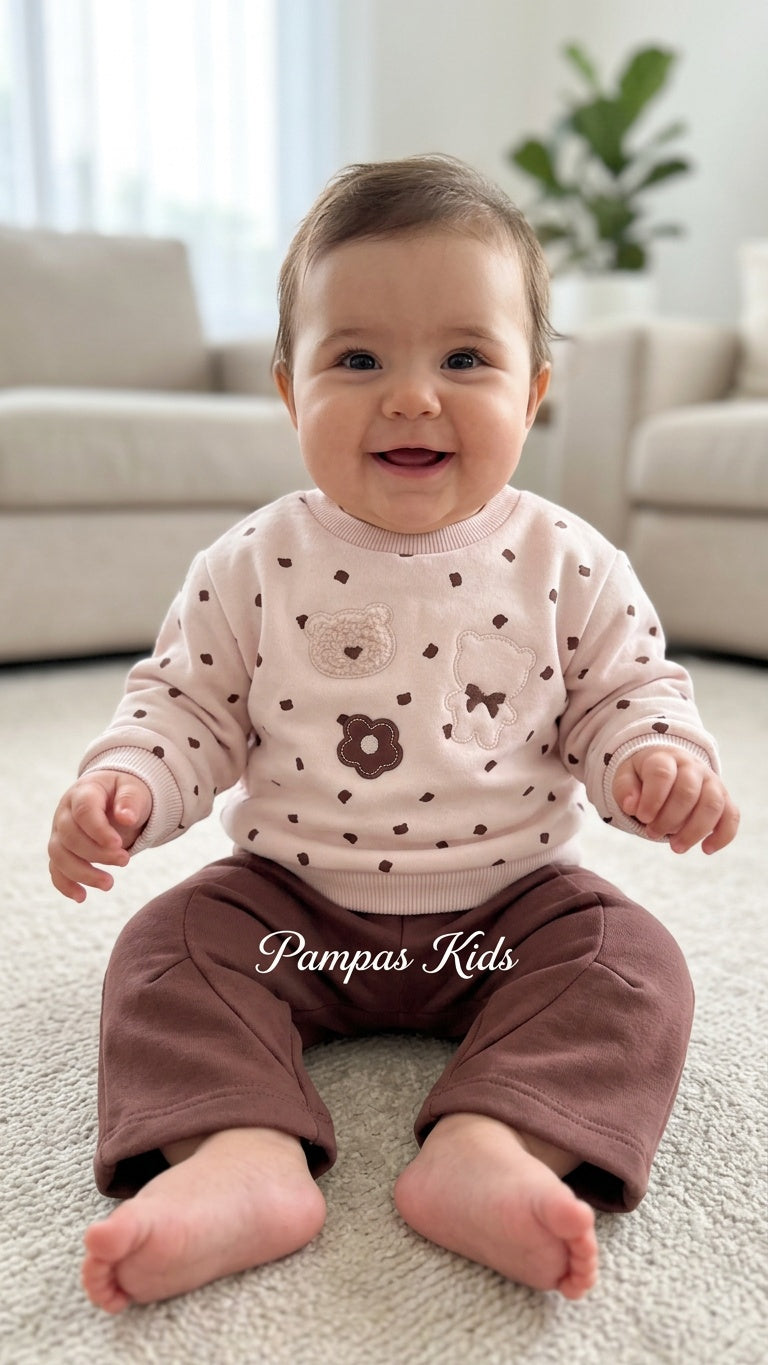 Tuta 100 ORSETTI 3-18M - ROSA