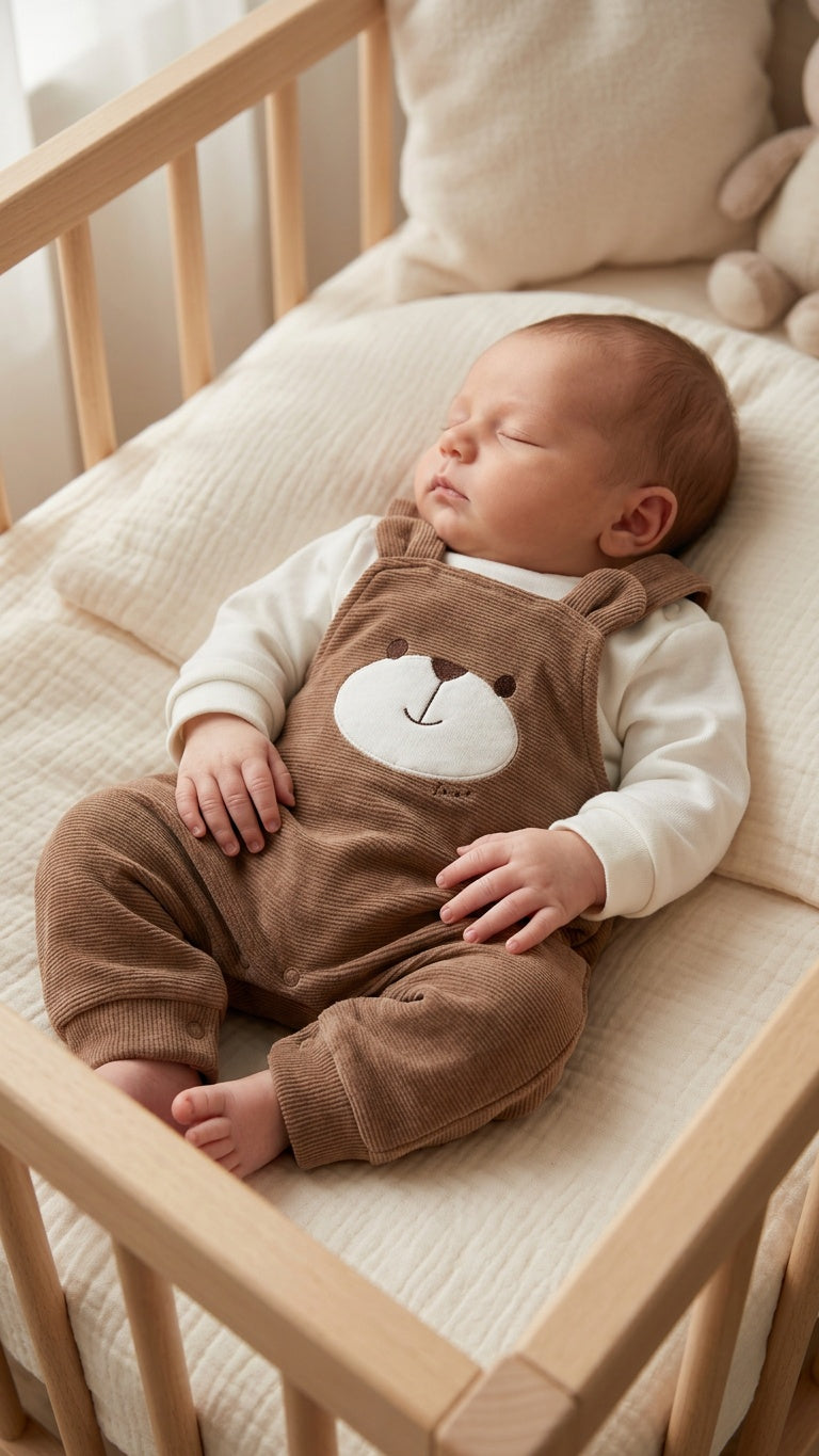 Salopette ORSO VELLUTO 1-12M - CAMMELLO