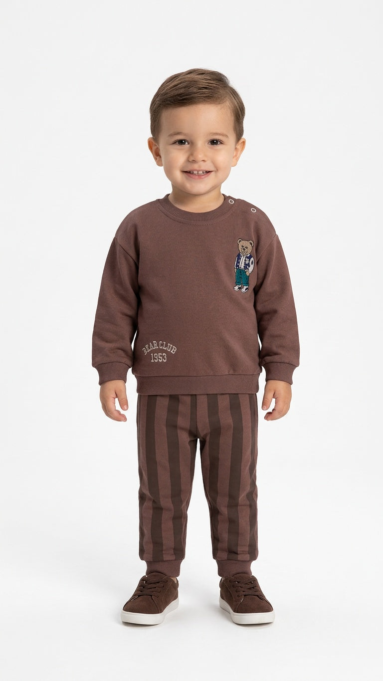 Completo TEDDY RIGHE - MARRONE