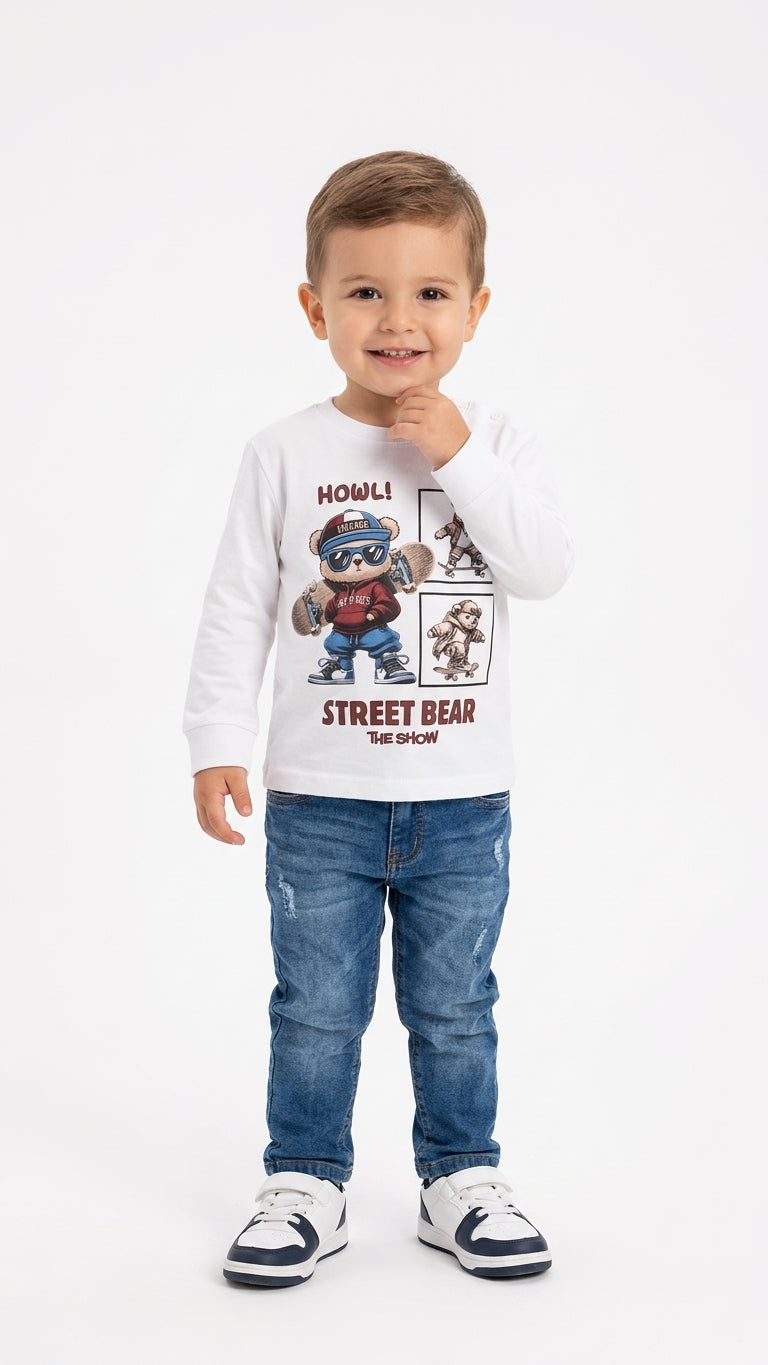 Maglia STREET ORSO 12-36M - BIANCO