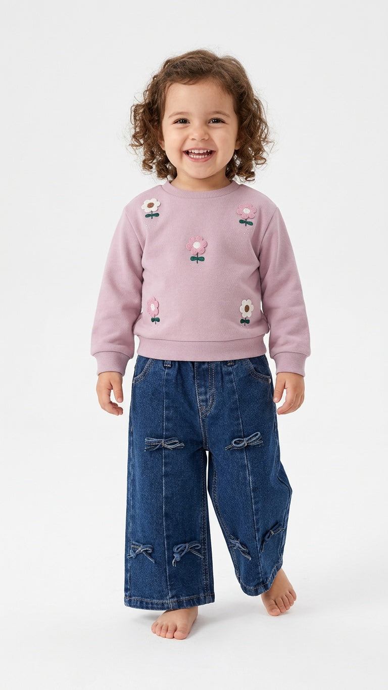 Felpa FIORELLINI 12-36M - ROSA