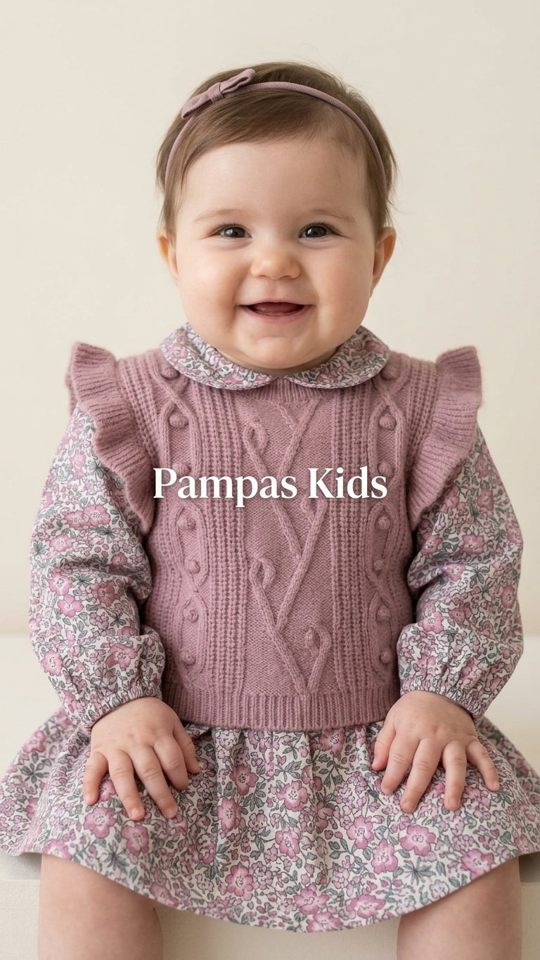 Vestitino CON GILET 3-18M - ROSA