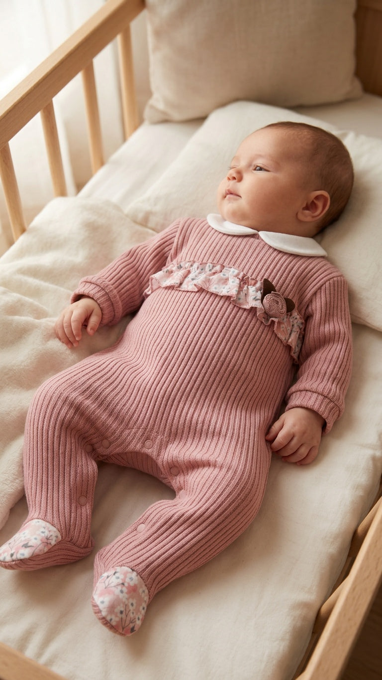 Tutina IN MAGLIA CON ROSA - ROSA