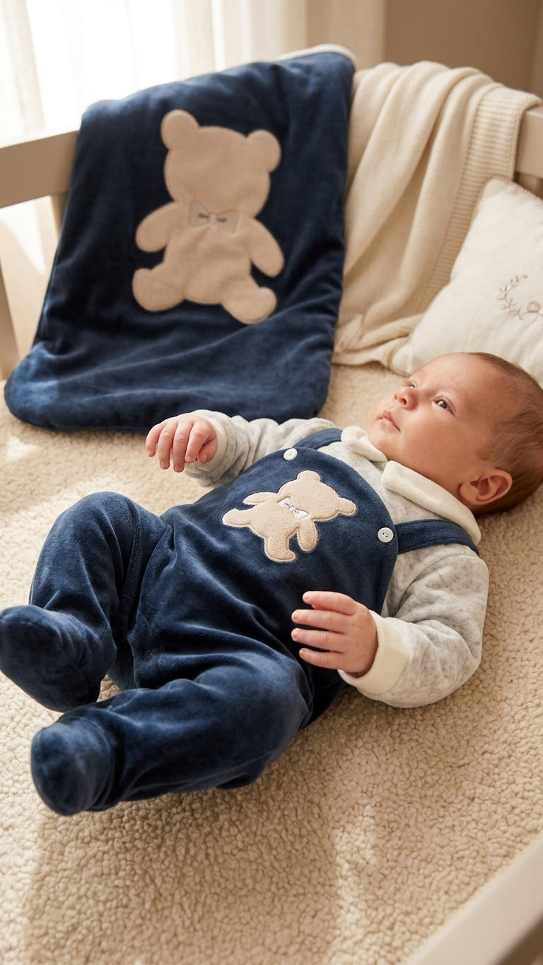 Set TUTINA + COPERTA 1-3M - BLU