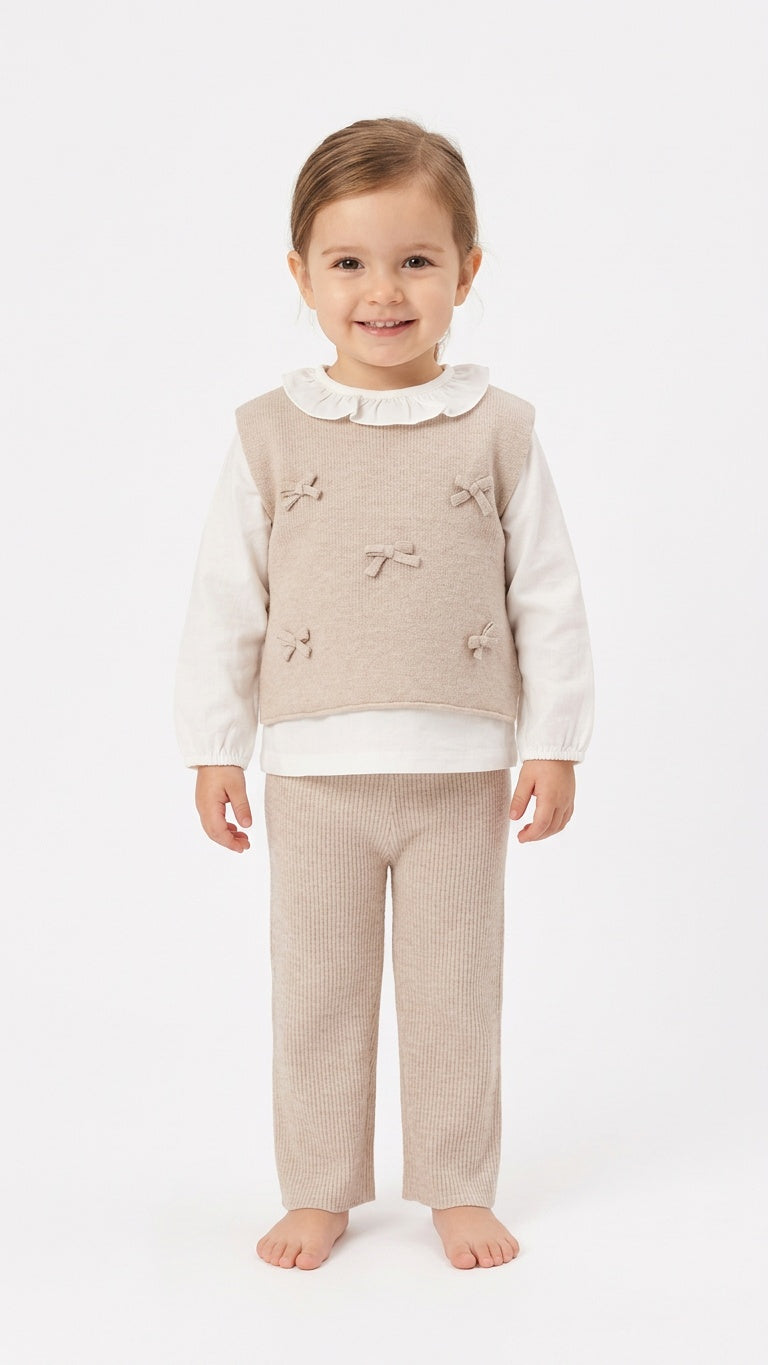 Coordinato 3pz FIOCCHETTI 12-36M - BEIGE