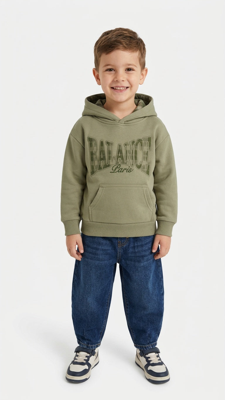 Felpa BALANCE 4-12A - VERDE MILITARE