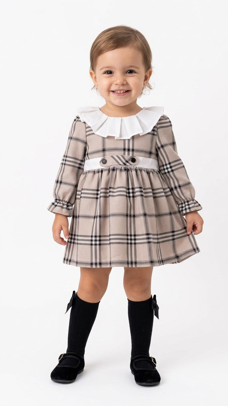 Vestitino QUADRI 6-24M - BEIGE